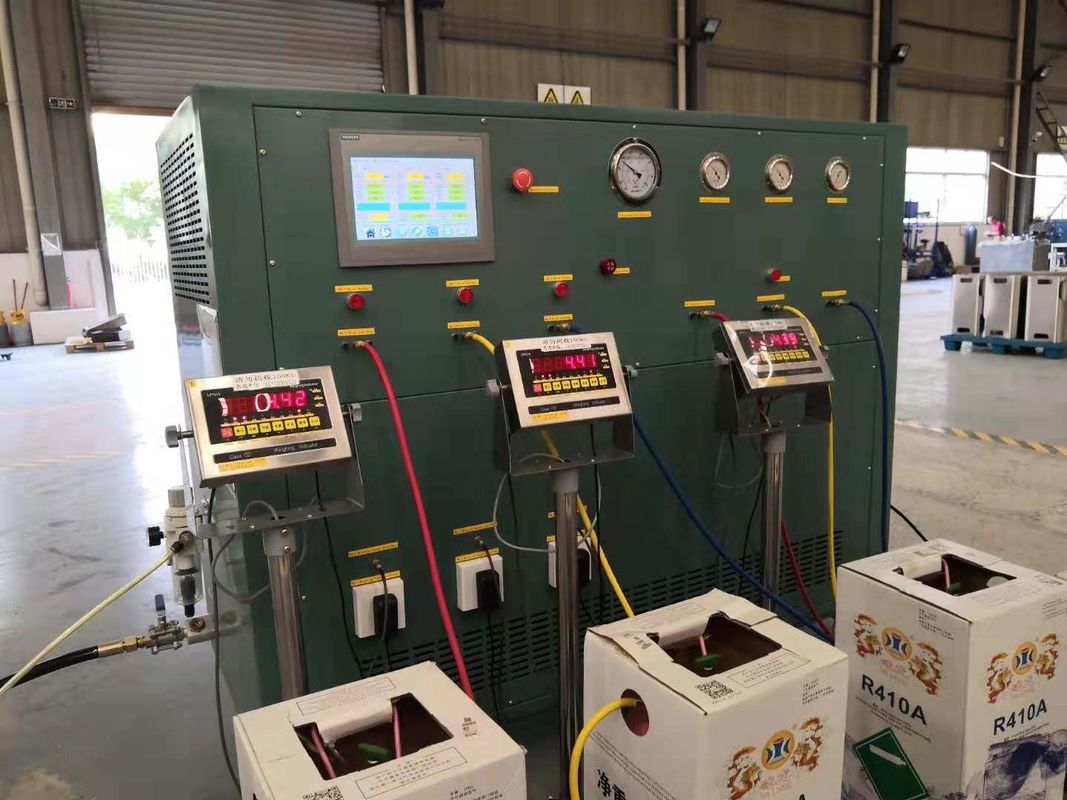 R134a cylinder refrigerant refilling machine oil less ISO tank split charging machine R404a filling equipment